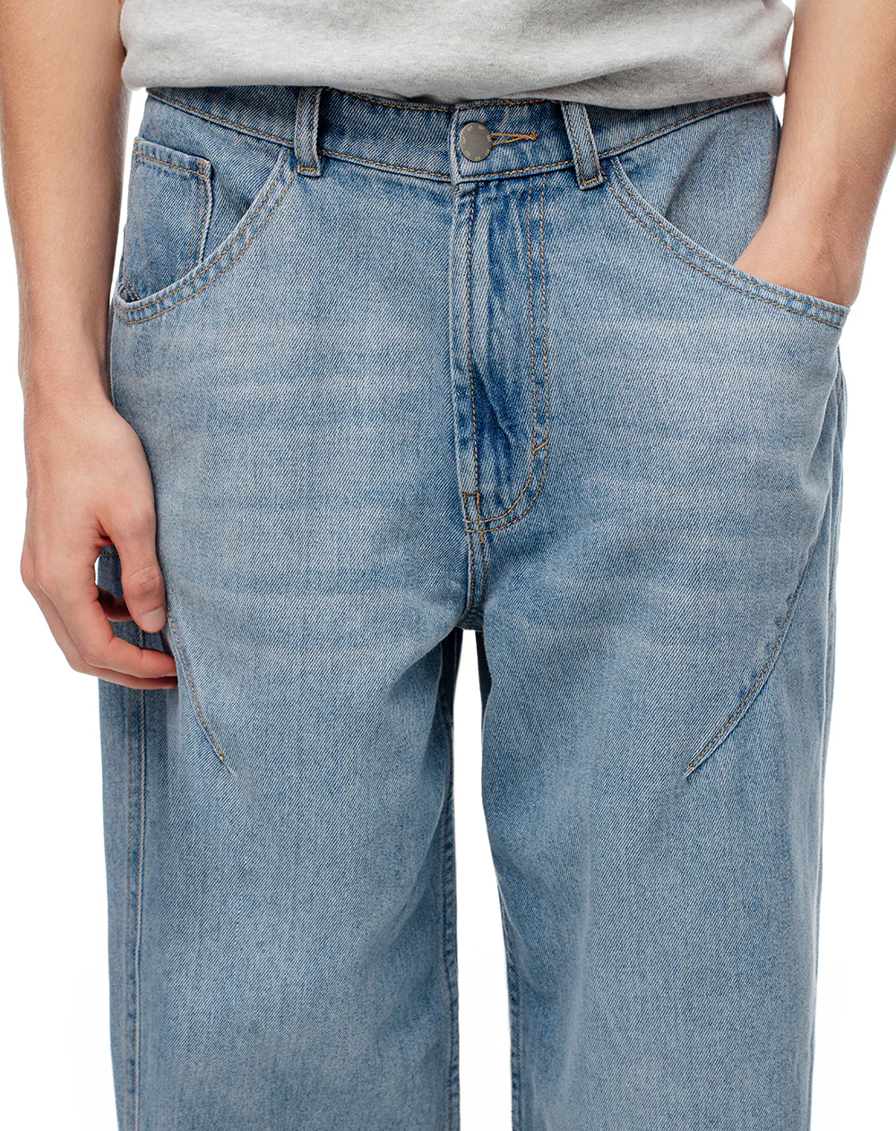 Jean loose algodón índigo medio hombre - Image 3