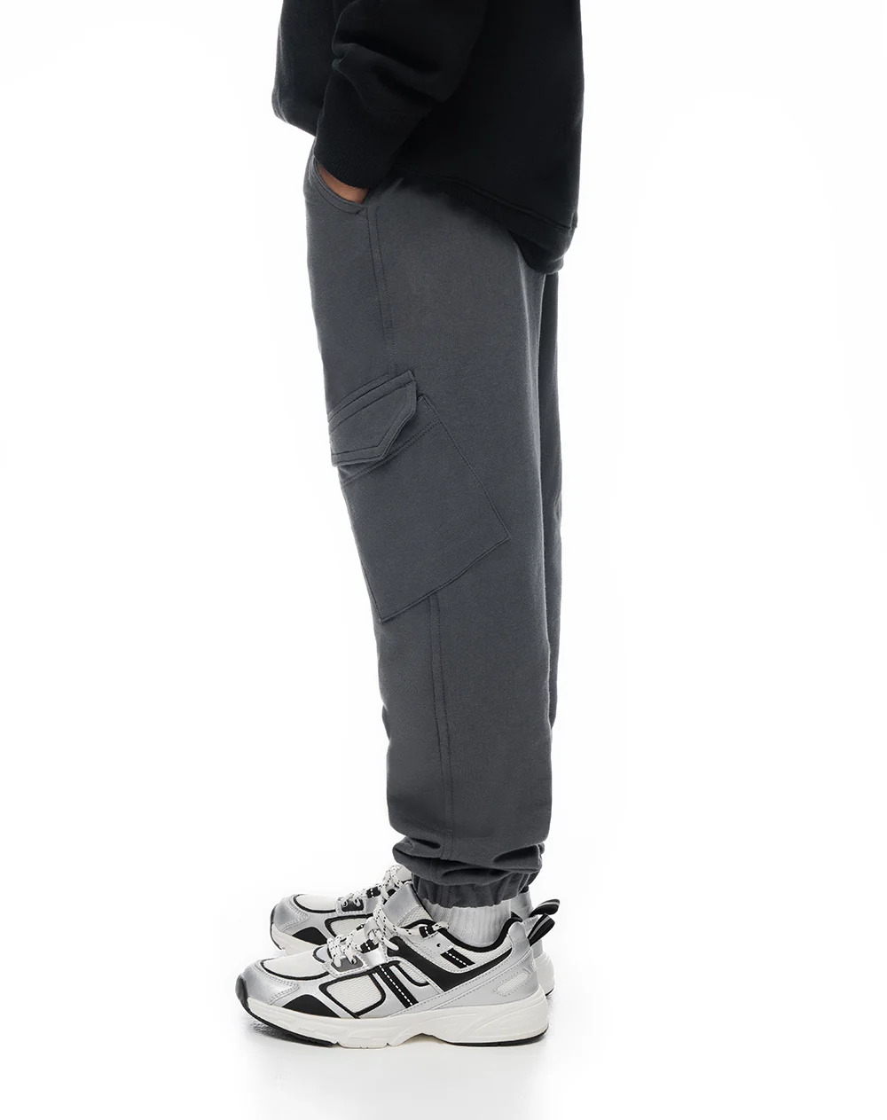 Jogger regular algodón gris niño - Image 5