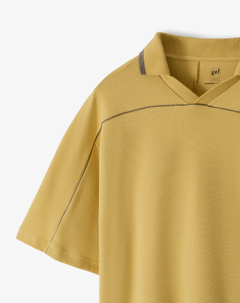 Camiseta tipo polo oversize amarilla hombre - Image 6