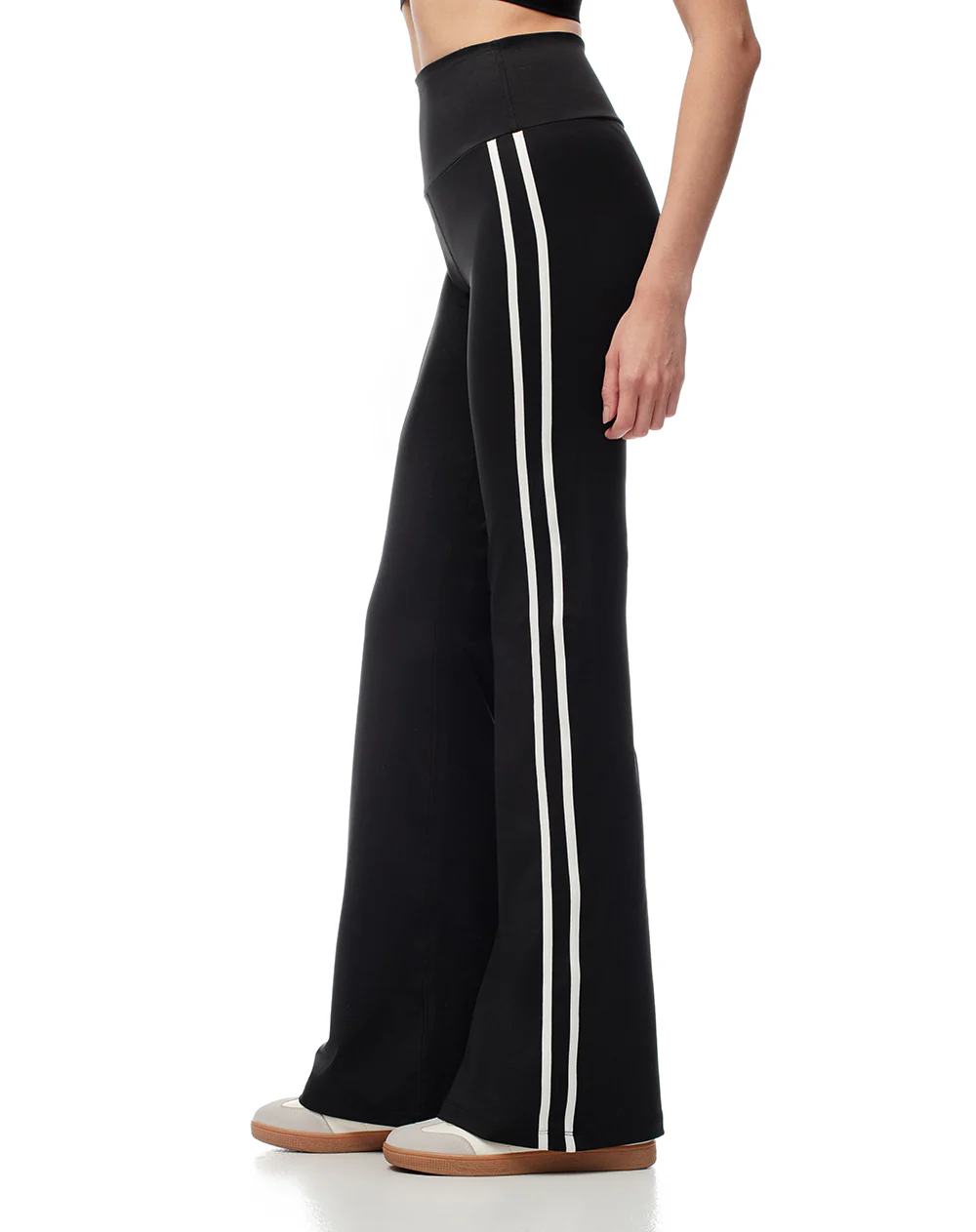 Pantalón deportivo flare tiro alto negro mujer - Image 5