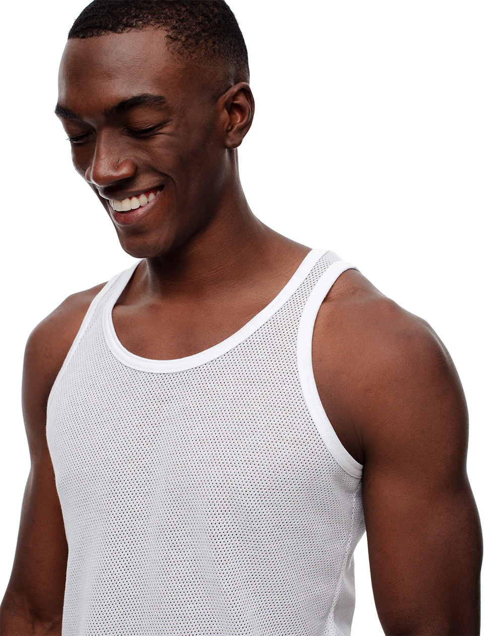 Camisilla slim malla blanca hombre - Image 4